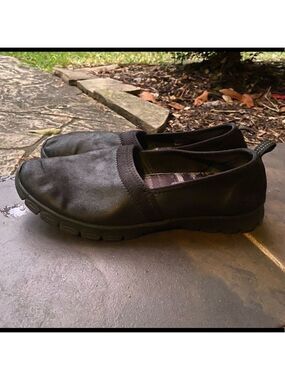 Skechers Air Cooled Memory Foam Black Slip-On Stretch Flex Sneakers Size 9.5
M